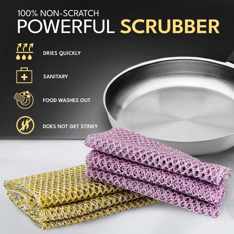 The Crown Choice Heavy Duty Non-Scratch Dish Scrubbers for Cleaning Dishes & Pots (6Pcs) - Replace Kitchen Sponges for Dishwashing with Our Scouring Pads - Try Our Alternative Dish Washing Scrub - Image 3